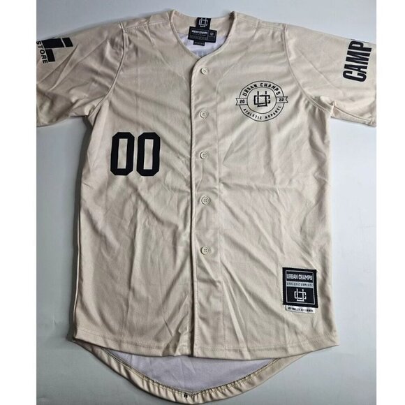 2022 Urban Champs Baseball Jersey Short Sleeves Men's Medium Cream - Picture 1 of 5